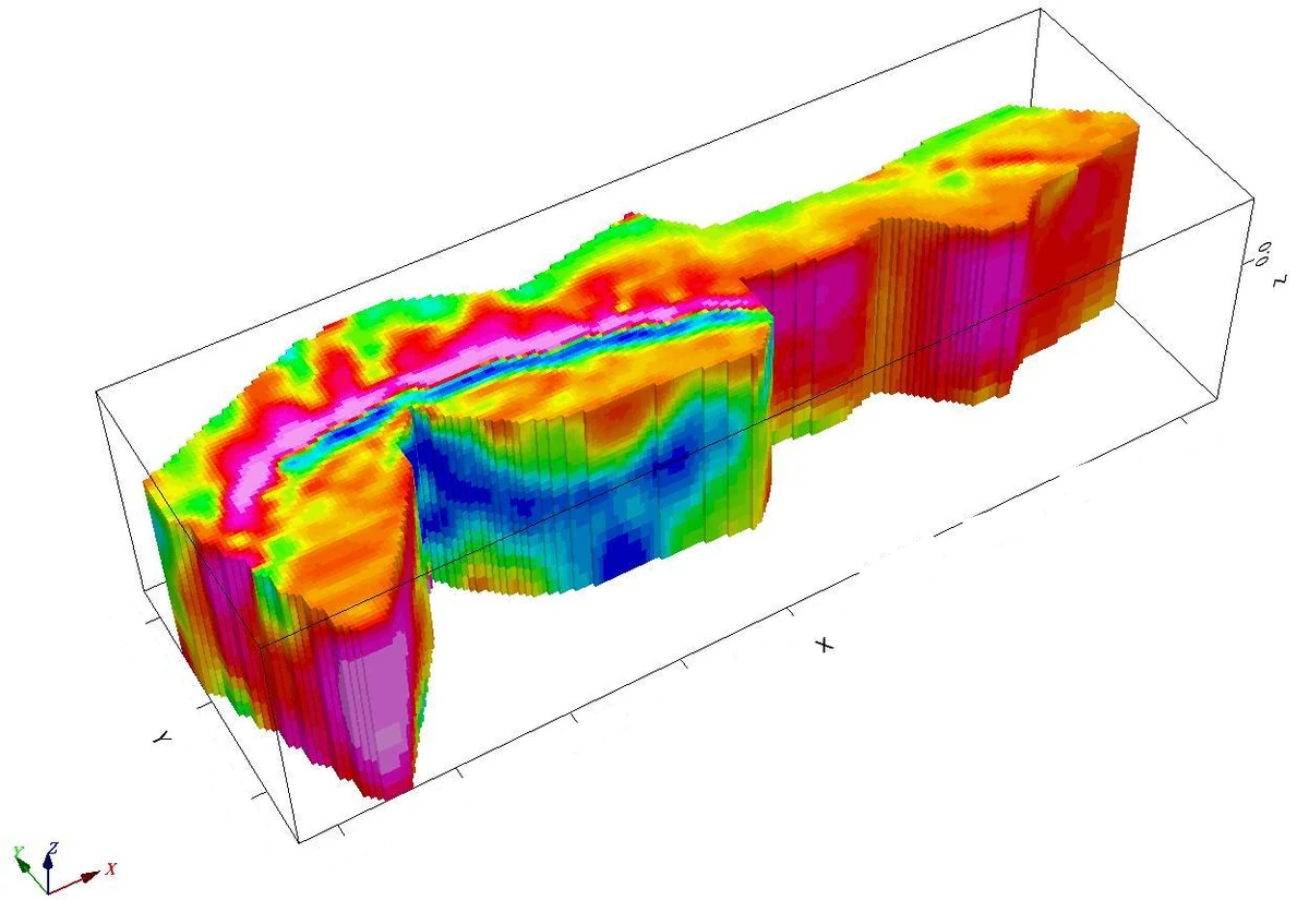 Three-dimensional magnetic susceptibility inversion for an exploration block